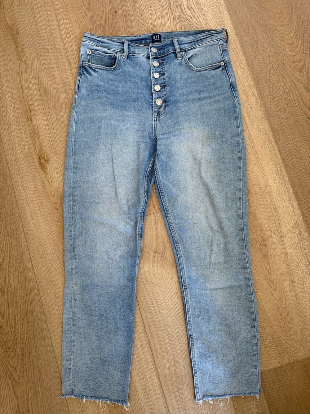 GAP Light Blue Straight Leg Button-Fly Jeans